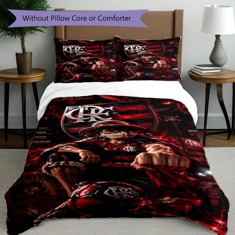 3pcs Duvet Cover Set (1*Duvet Cover + 2*Pillowcase, Without Core), Roronoa Zoro Print Bedding Set, Bedroom Decor, All‑Season, Gift