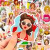 50 Stück Pop Girl Aufkleber Hip Hop Pop Comic Stil Amerikanisches Drama Retro Girl Aufkleber
