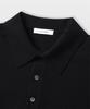 MANNERGRAM Nouvelle Fine Cashmere Cotton Polo Short Sleeve Knit Black