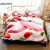 3D Strawberry Bedding Set, 3Pcs Duvet Cover Set, Soft Comfortable Breathable Duvet Cover, For Bedroom Guest Room Decor