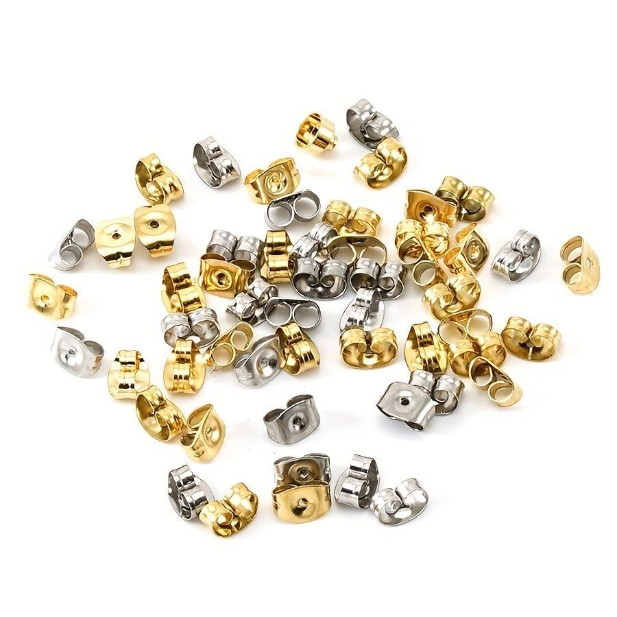 25pcs/lot Earring Studs Alloy Backs Stopper Scrolls Ear Post Butterfly For Jewelry Making DIY Blocked Caps Earring Backs Stoppers Ear