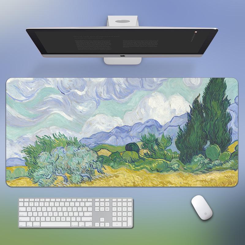 

Пейзажная картина маслом Ван Гога Коврик для мыши - Очень большой Нескользящий Настольный коврик с точно прошитыми краями 800x300x2mm