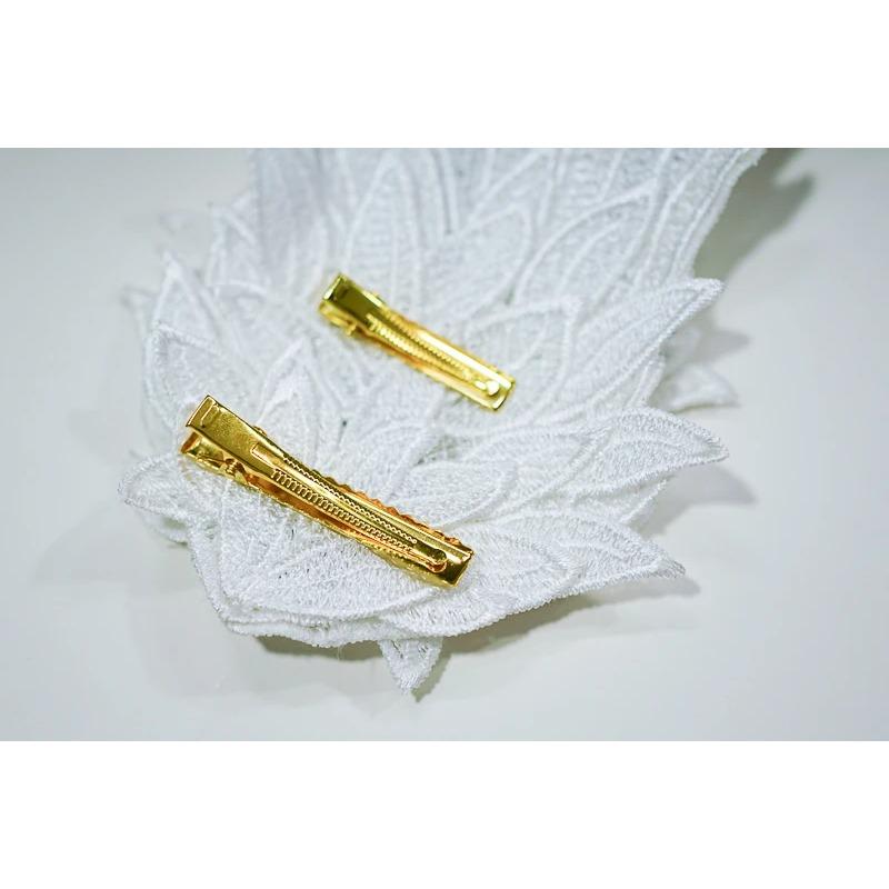 Handmade Cosplay Gothic Lolita Angel Wings Hairpin Demon Headdress Harajuku Horns Embroidery Feather Hair Clip Anime Accessories
