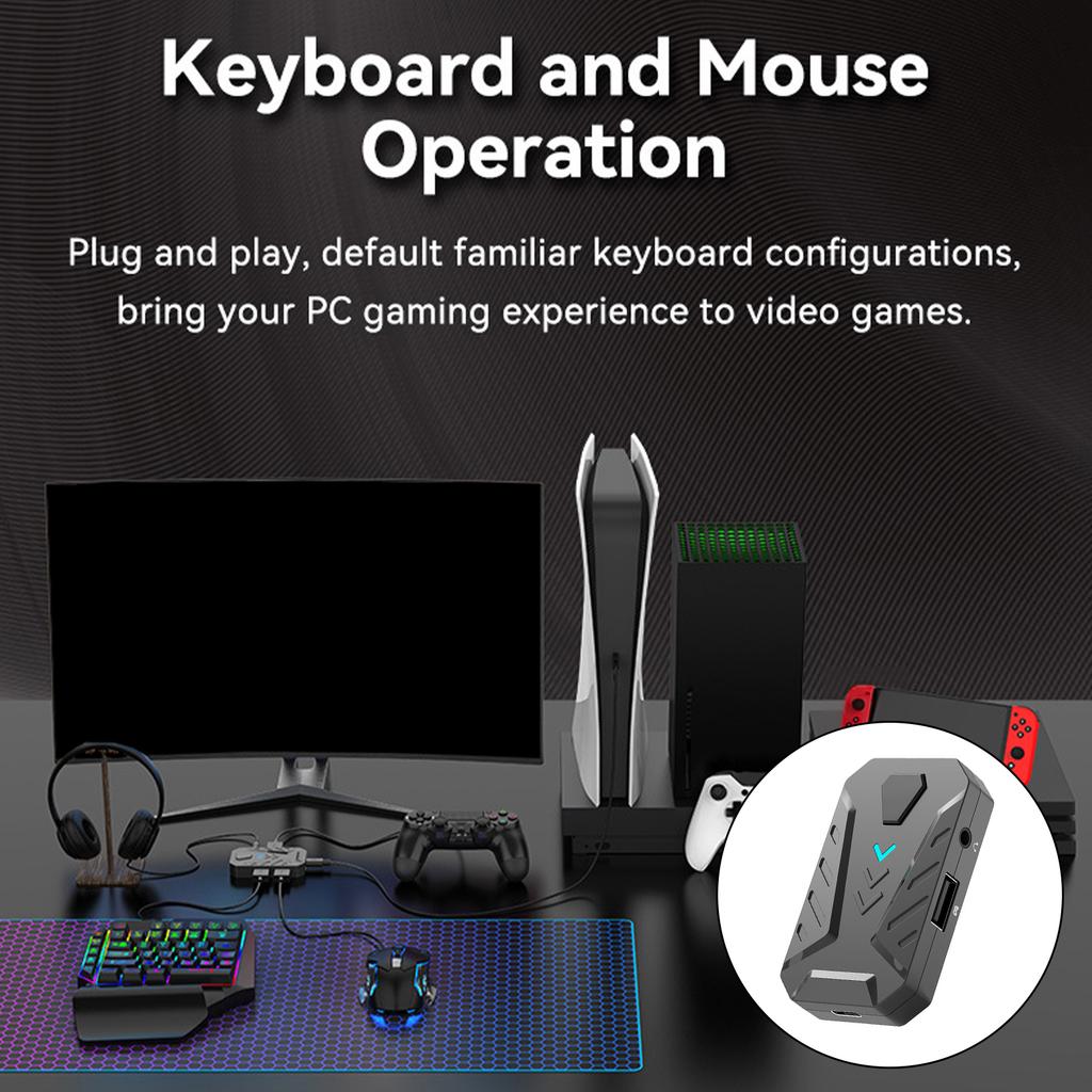 Gaming Keyboard Mouse Converter, Mobile Gaming Keyboard Mouse Converter Adapter,for Cellphone Game Device