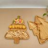 Xmas Tree Shaped Tableware Wooden Christmas Tree Plate with Compartments Dessert Boards  Restaurant