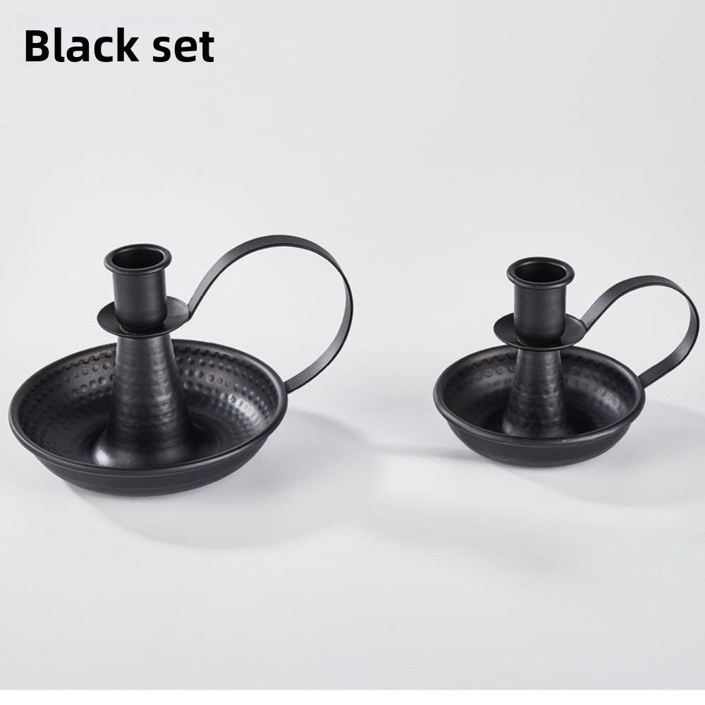 Vintage Elegant Tabletop Candle Holders Metal With Handle Home And Wedding Decoration Candlestick Holder Iron