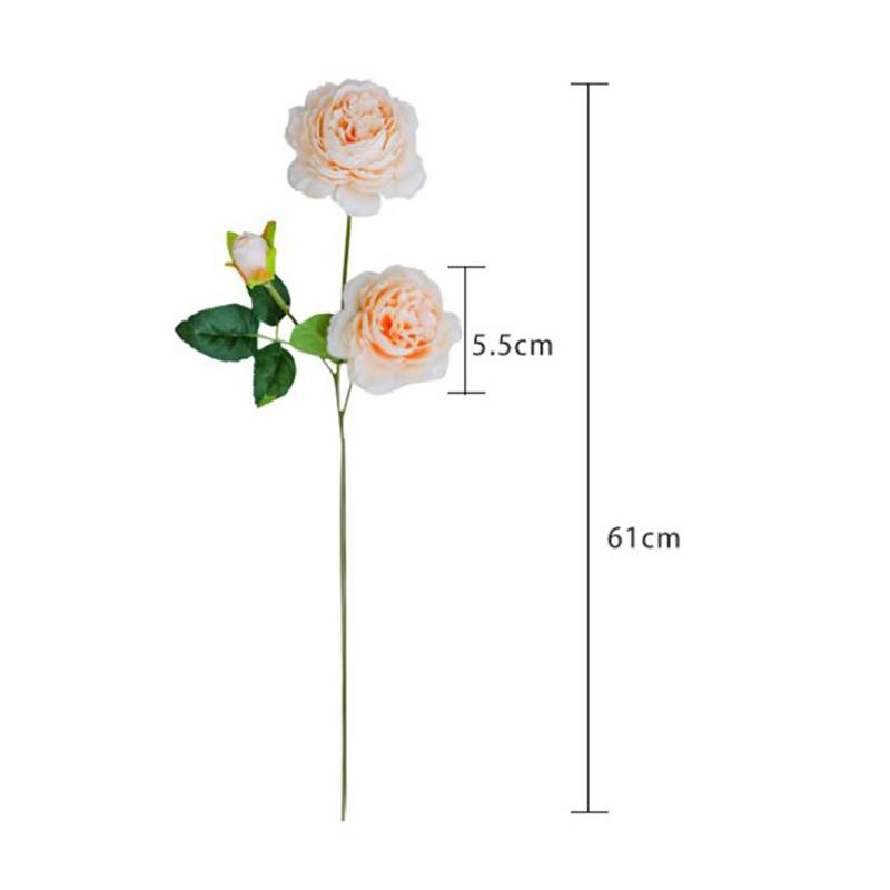 3 Heads Rose European Silk Artificial Peony Flower For Home Wedding Wall Decors