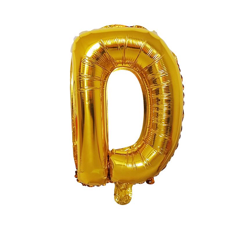 50pcs Letter Balloon Aluminum Foil 50 Cm Bright Gold Silver Aluminum Film Letter Balloon