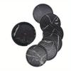 6Pcs/set Round Artificial Leather Coasters Marble Style Drink Coaster For Kinds Of Cup Home Bar Counter Kitchen Dining Table Decor