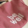 Large capacity tote bag women's striped canvas bag