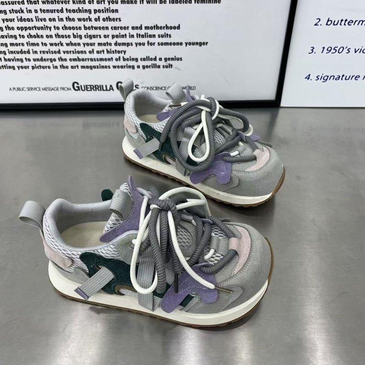 Forrest Gump shoes women's new yellow sports shoes platform versatile comfortable casual color matching sports shoes tide
