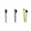 Colorful Tear Drop Cz Tassel Chain Earring Elegance Romantic Girlfriend Gift Fashion Jewelry