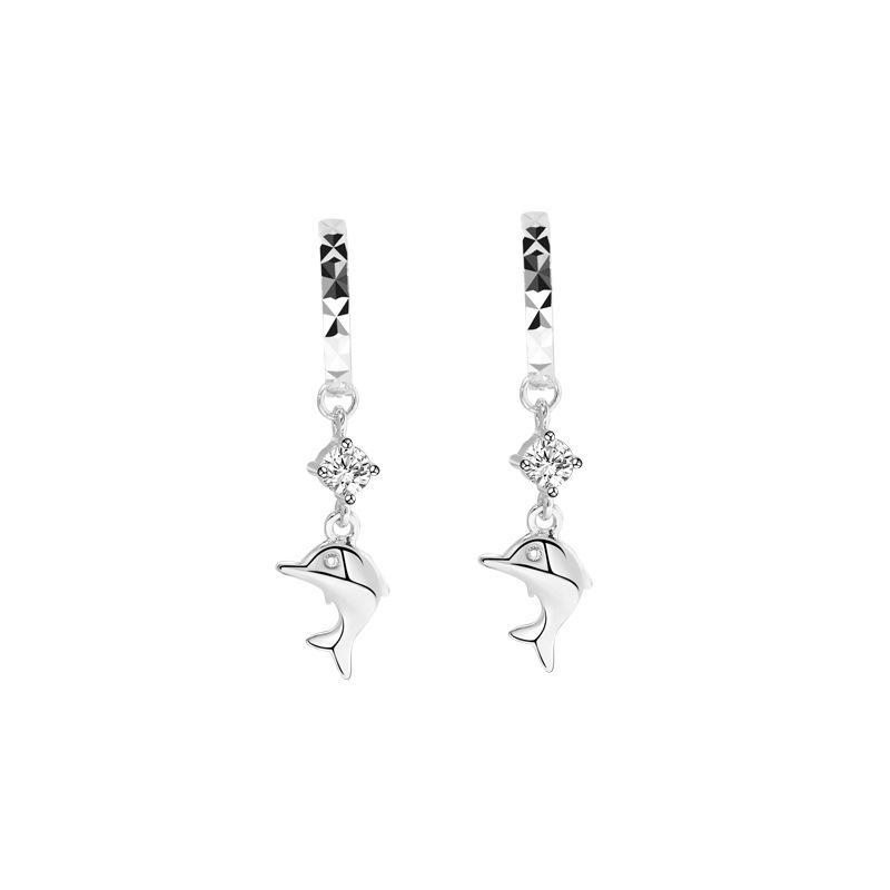 Dolphin Ear Buckle Women's Personality Car Flower Fashion High Sense Niche Temperament Women's Earrings
