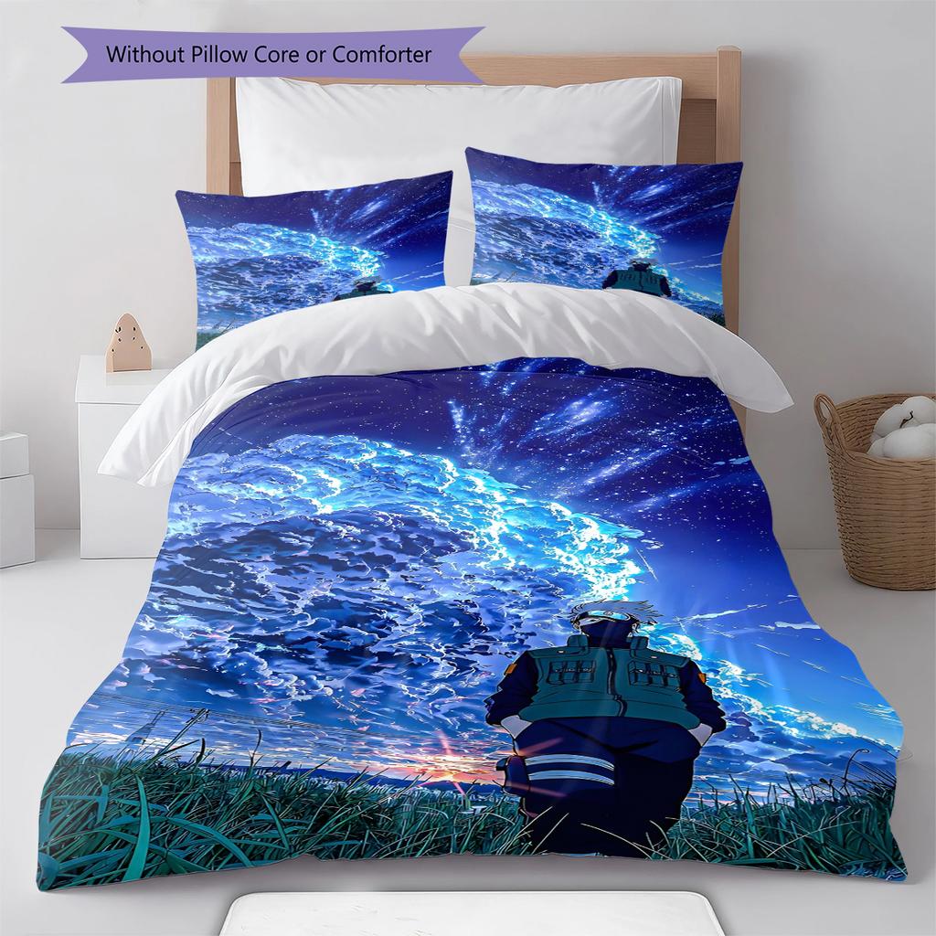 Cartoon Pattern Bedding Quilt Set Quilt Cover Pillowcase Home Decoration Birthday Gift (1 * Duvet Cover + 2 * Pillowcase, Without Core)