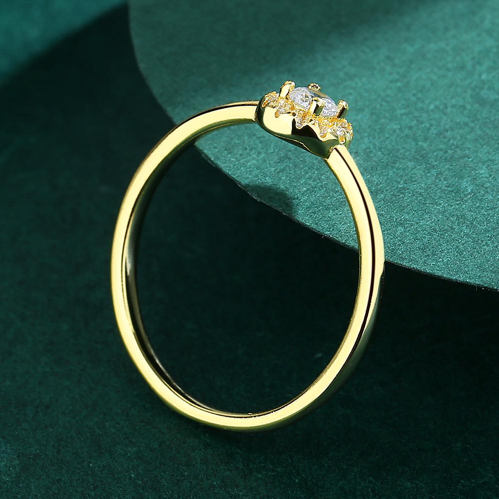 14K Minimalistischer S925 Damen Zirkonring - Nicht verblassend, Hochwertiger Schmuck