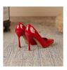 Solid Color Patent Leather Stiletto Platform Heels - Sexy Pointed Toe Women's Shoes 2025 Edition