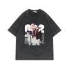 Übergroßes Anime-T-Shirt für Jungen 230g Baumwolle Vintage-Waschung Kurzarm Lässiges Oberteil