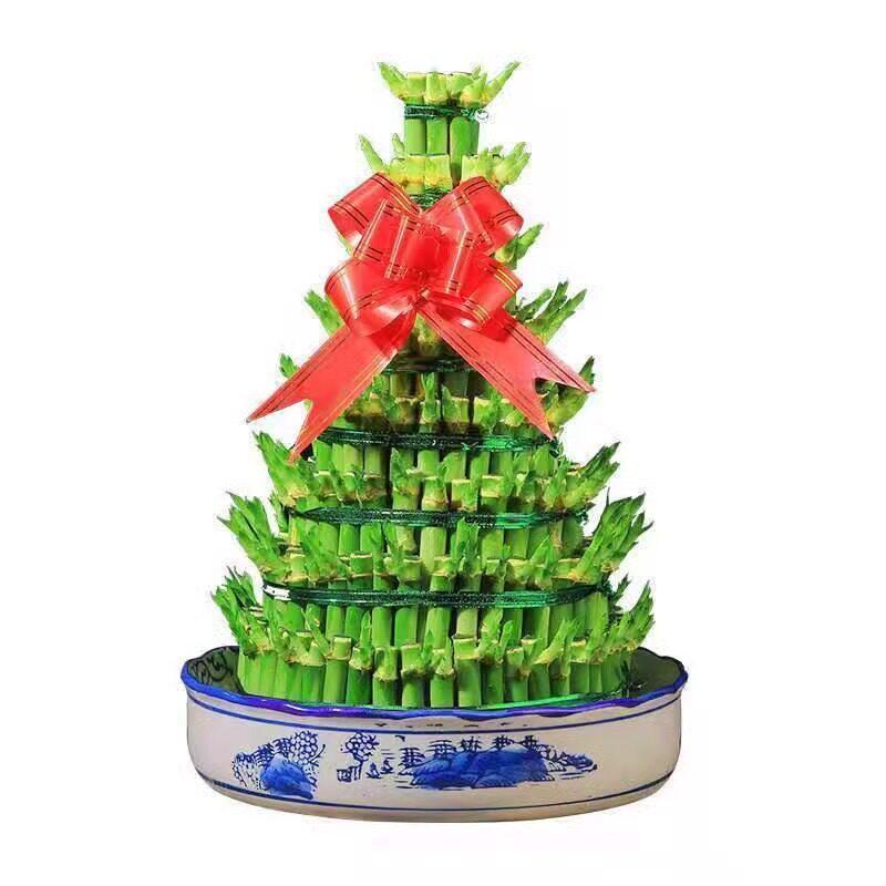 Prosperity Bamboo Tower: Hydroponic Indoor Plant for Wealth and Fortune