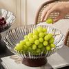 Vintage Petal Fruit Bowl Large Capacity Plastic Serving Tray for Snacks Nuts Candy Transparent Fruit Dish for Living Room Coffee