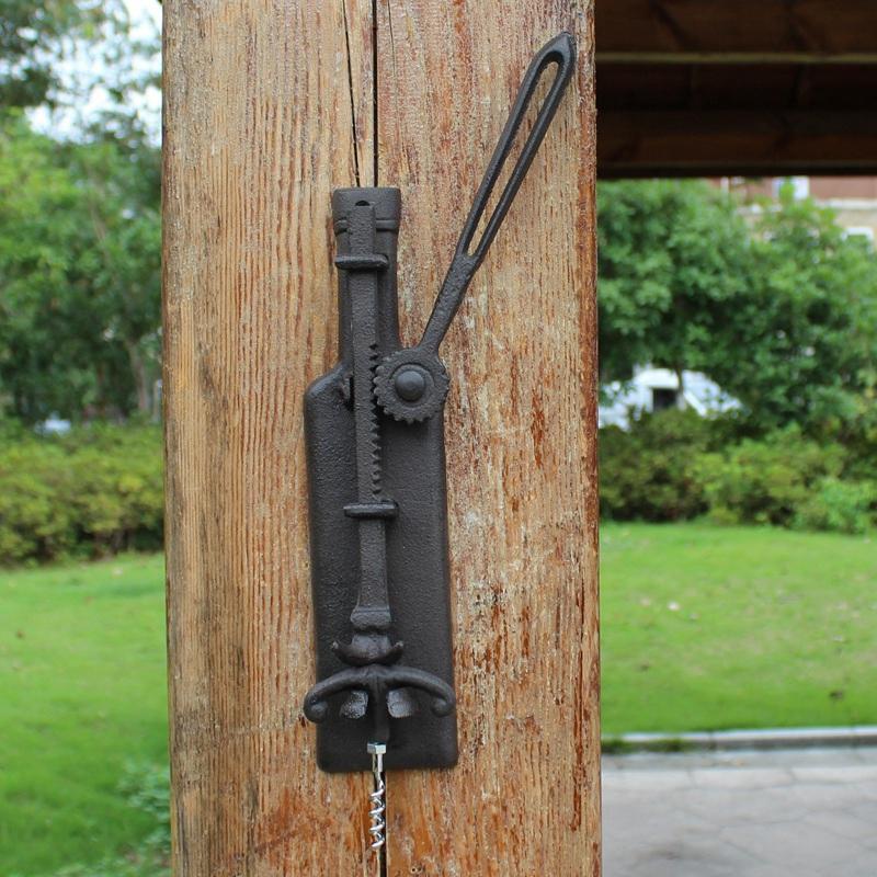 European Vintage Home Bar Decor Cast Iron Wall Mounted Wine Bottle Opener