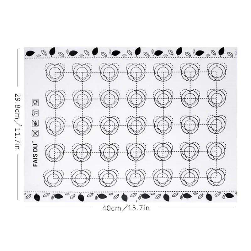 Silikonbakmatta Non-Stick Makaron Fondant Bakformar Bakning Tårtverktyg Degrullningsmattor Bakningstillbehör Matform