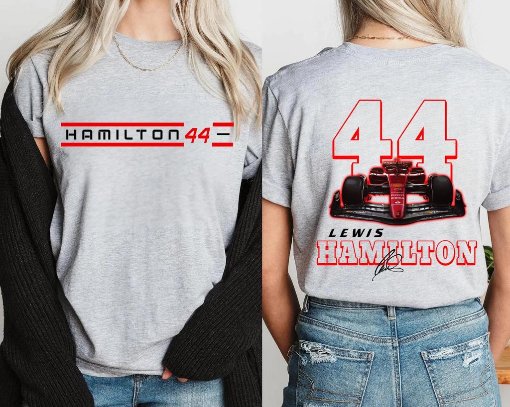 Lewis Hamilton 44 Racing T-shirt Men's Women's Summer Cotton Clothing Fashion Oversize Short Sleeve Top Unisex Streetwear