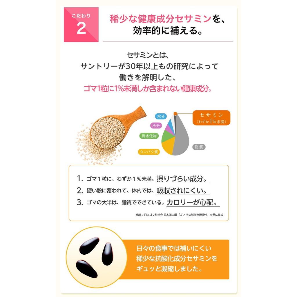 SUNTORY Sesamin Vital Funktionelles Nahrungsergänzungsmittel - Sesamin & Vitamine