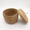Seagrass & Cotton Round Baskets with Lids – Natural – Set of 3