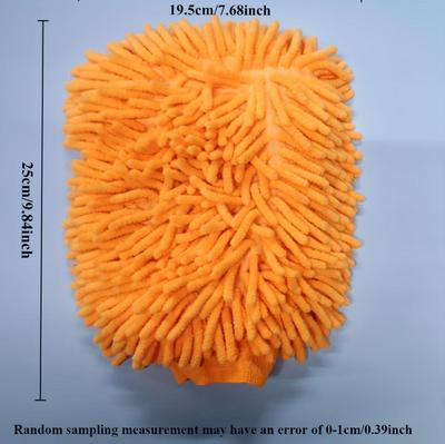 1 st Premium Zachte Chenille Autowashwanten - Dubbelzijdig Pluche Microvezel, Krasvrije Schoonmaakhandschoenen voor Auto's, Vrachtwagens, Boten