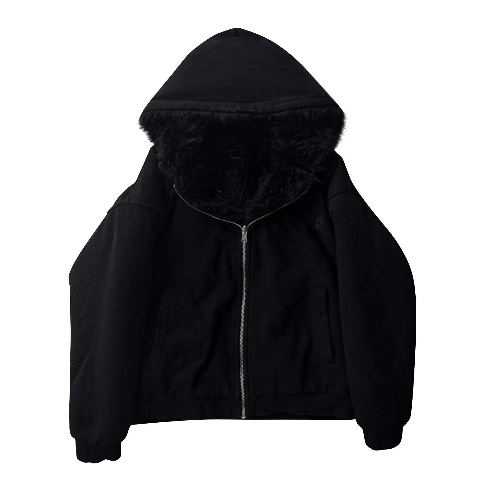 

Мужская однотонная толстовка на молнии с плюшевой подкладкой, двусторонняя, спортивная, большого размера, повседневная куртка-толстовка S чёрный