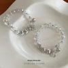 Pulseira Cui Yan S925 Prata Esterlina Cristal Branco Coreano Laço para Mulheres - Joia de Mão Exquisita