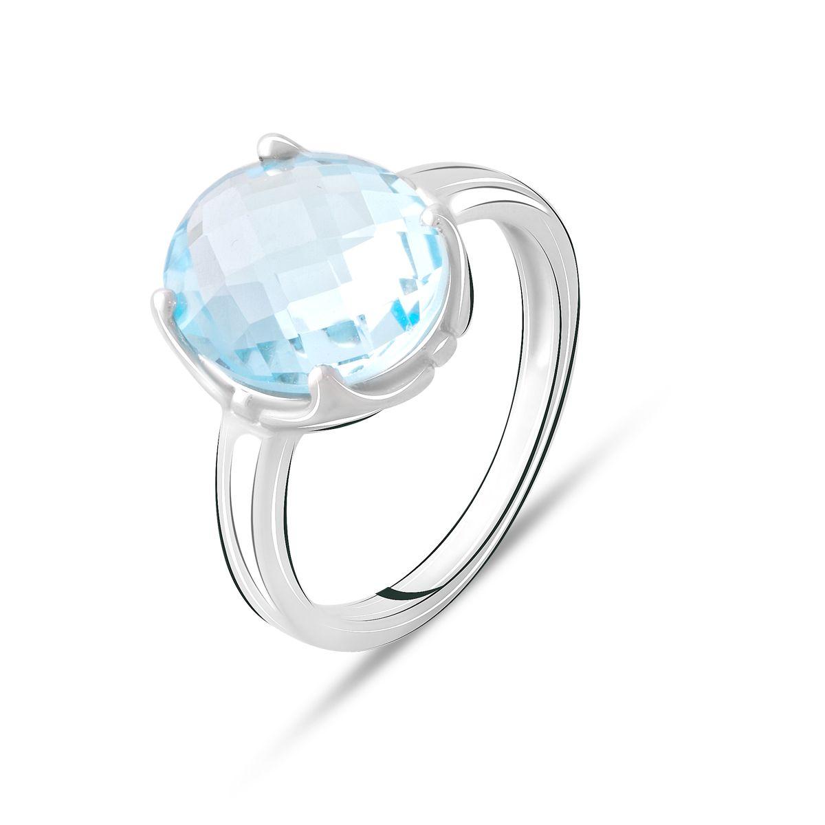 

Срібна каблучка з натуральним топазом 4.963ct (2075004) 18.5 небо синє світло кольору