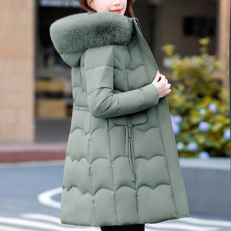 Fashion Winter Jackets Woman Long Parkas Hooded Faux Fur Collar Loose Thick Warm Women's Coats