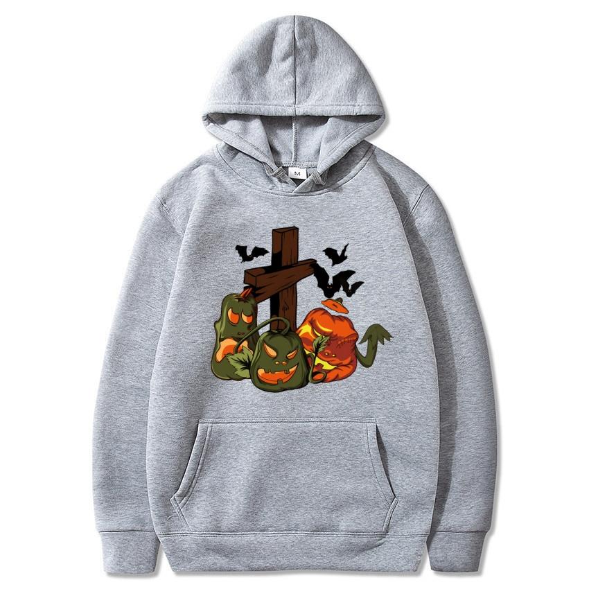 2025 Autumn/Winter New Halloween Pumpkin Printed Hoodie Men's Fashion Warm Sweatshirt Casual Street Wear Fashion Warm Hoodie