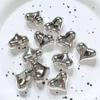 Peach Heart Beads: Electroplated Metal Through-Hole for DIY Bracelets & Phone Chains