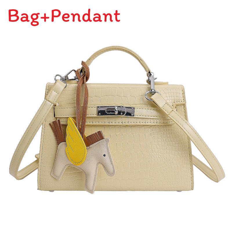 Classic Pu Snake Skin Crossbody Bag With Lock Closure For Daily Urban Use