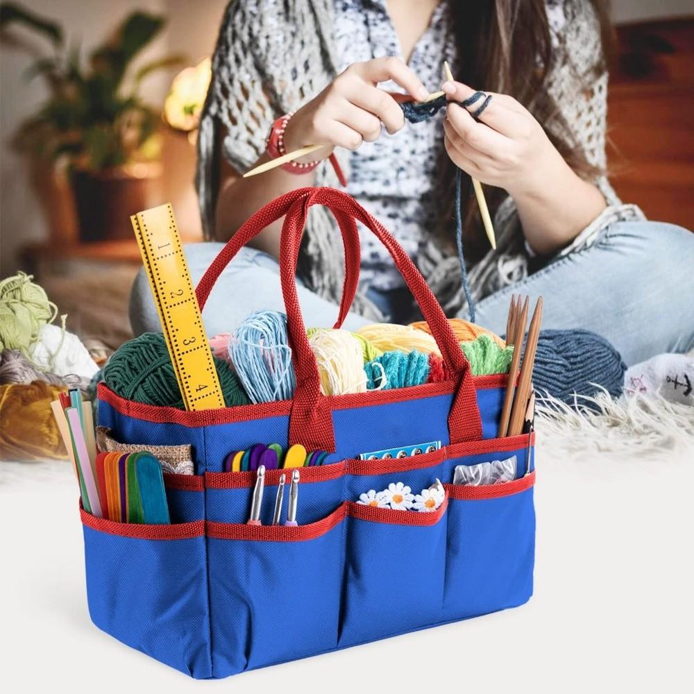 Multiple Pockets Teacher Tote Bag 600D Nylon Fabric Craft Organizer Tote Bag Home Organization