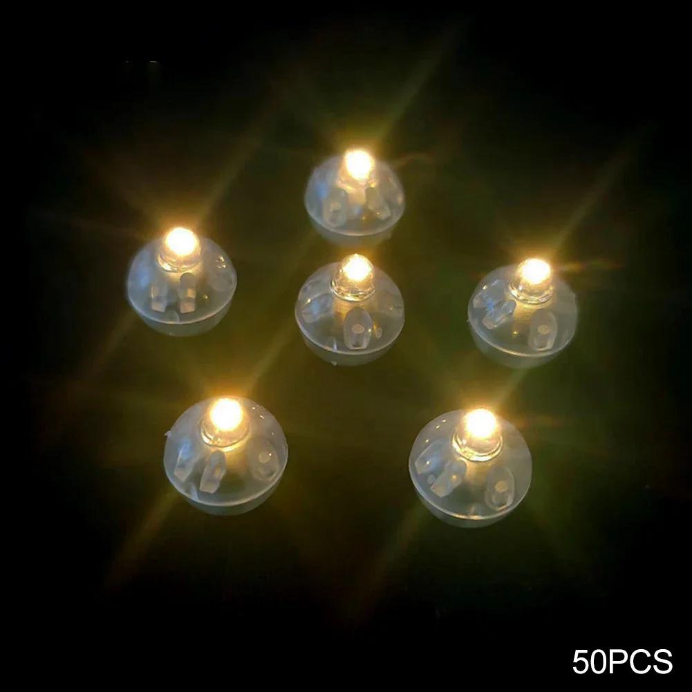 50 PZ Luci LED per Palloncini Piccole Luci a Sfera per Palloncini Mini Pallina Rotonda a LED per Bar Lanterna Decorazioni per Feste di Natale Matrimonio