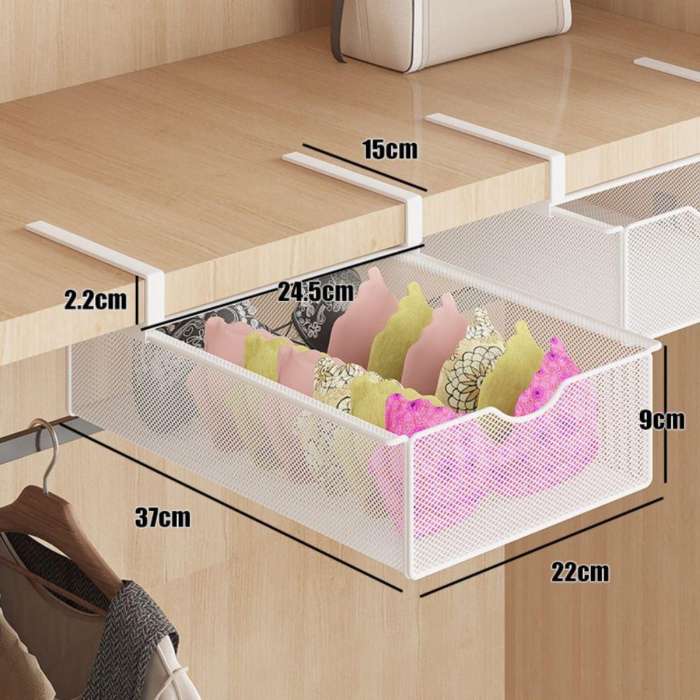 Divided Closet Hanging Basket Breathable Wardrobe Clothes Organizer  Underwear