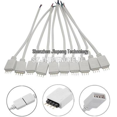 4-Pin LED Strip Light Connector Cable, Male To Female, Solderless, Round White Wire