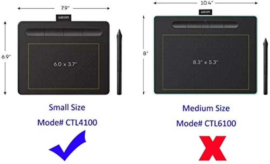 Pero Wacom, Wacom Intuos Small, plně kompatibilní, ochranné pouzdro Aenllosi CTL-4100WL (Malý)