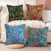 Painted Designp-Paisleys Cushion Cover Soft Plush Fabric Double-Sided Printed Sofa Cushion Cover For All Seasons Home Decor Gift