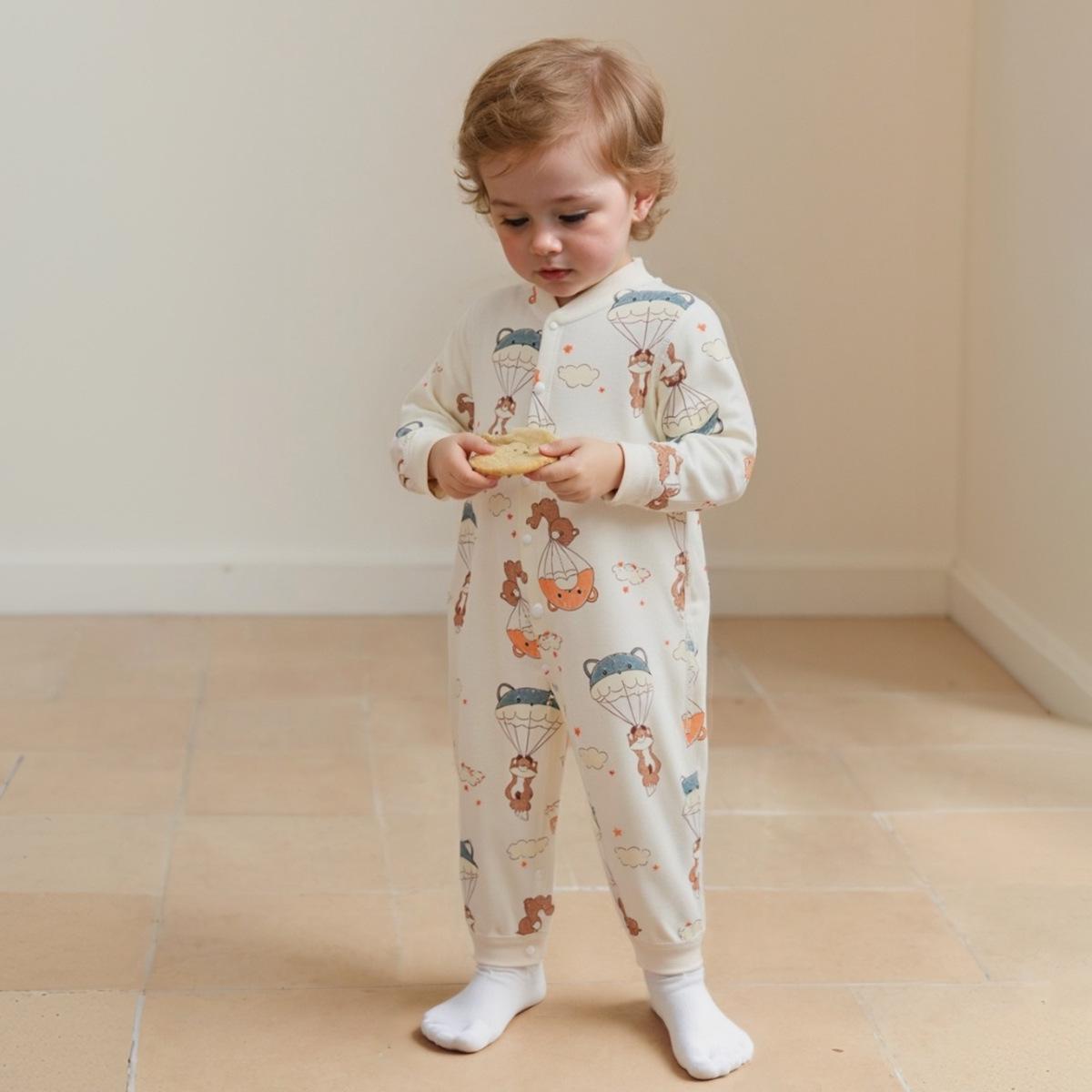 Baby Crawling Suit: Long Sleeve Pajamas & Footed Sleep Sack for Spring & Summer Newborn 66 cm