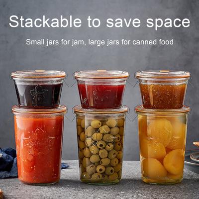 Barattolo di vetro per alimenti da 350/800 ml con coperchio Contenitore sigillato per tè e zucchero Contenitore impilabile ermetico resistente alle alte temperature Lattina per caffè da cucina
