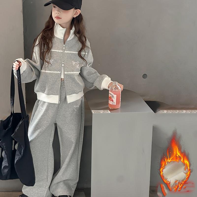 Girls' Suits, Spring and Autumn Models, Children's Western Style Autumn Jackets, Two-piece Casual Sports Suits for Girls