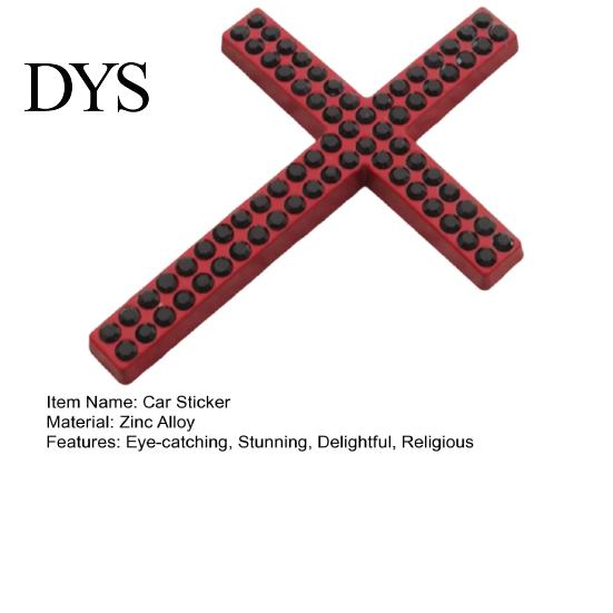 Eye-catching Car Decal Bling Waterproof Rhinestone 3D Religious Sticker with Self-Adhesive Self-adhesive Backing for Bumper Window Laptop Luggage
