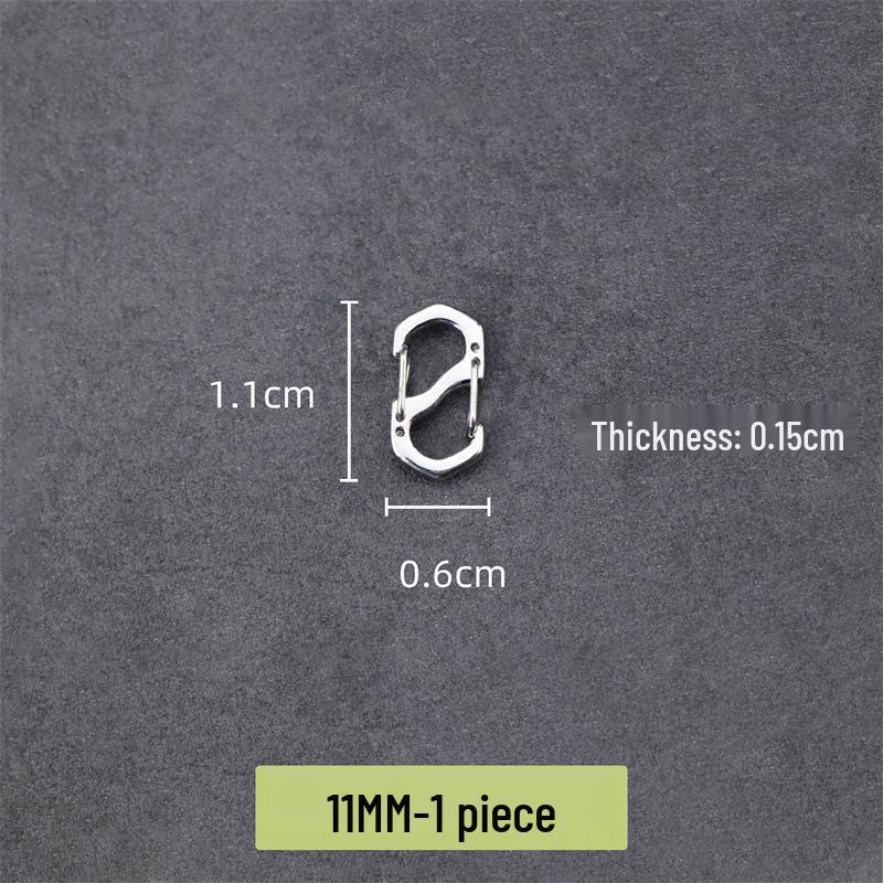 316 Stainless Steel Figure 8 Quick Release S-shaped Spring Buckle for Mini Keychain, Necklace, Bracelet - Adjustable Length.