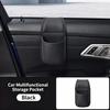 PU Car Door Cup Holder Multifunctional Adhesive Storage Pocket Auto Door Mount Drink Bottle Holder Phone Sundries Storage Bag