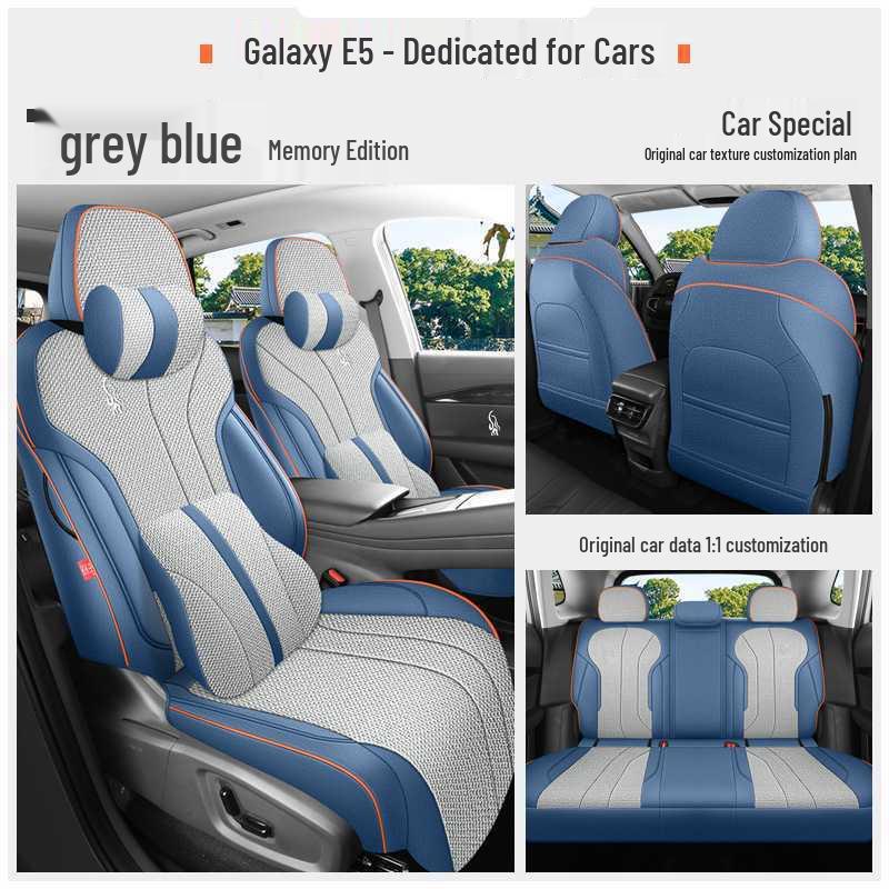 All-Season Breathable Linen/Hemp Seat Covers for Geely Galaxy E5 - Full Coverage