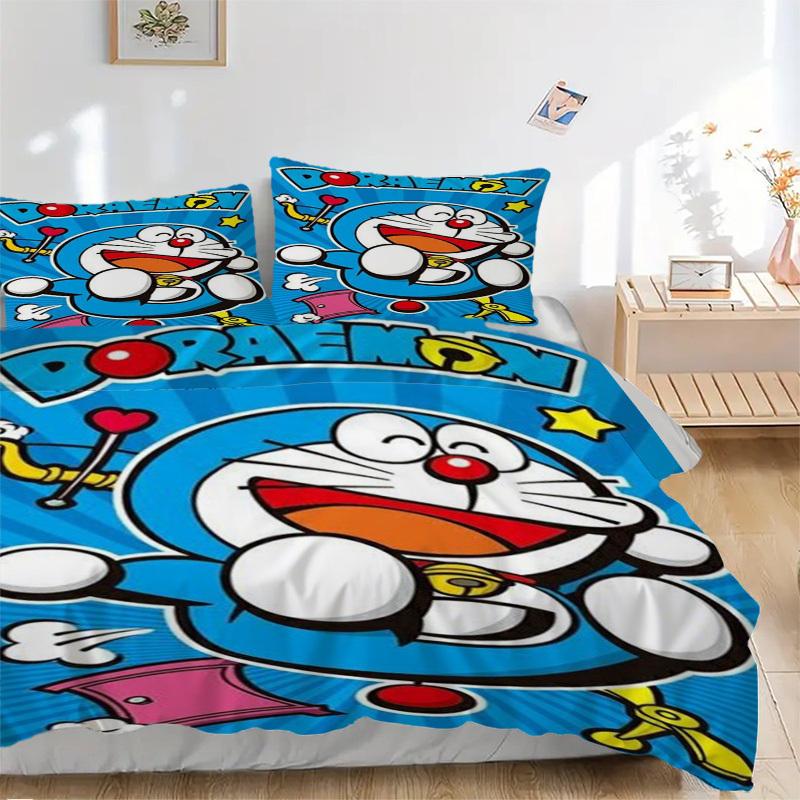 

3pcs Doraemon, Cartoon Duvet Cover Set, 1 Duvet Cover + 1/2 Pillowcases (No Insert),Bedroom Decor, Allseason Comfort yy251021291 135x200cm